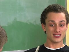 Skinny student Phillip Ashton sucks Tyler Dawsen big dick