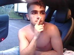 French Twink Wanks In Car