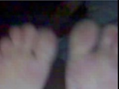 Straight guys feet on webcam #206