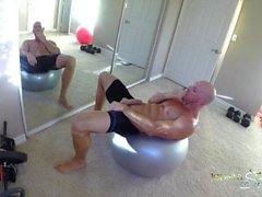 Porn Stud Johnny Sins Jerks Off While Working Out