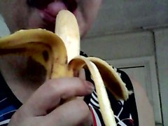 Sucking a Big long Banana