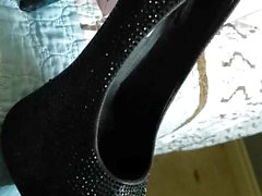 Quick release on black heels