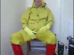Red and yellow rubber wank.