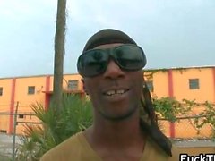 Black thug fucks white anus outdoor