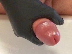 Latex Glove Handjob Peehole