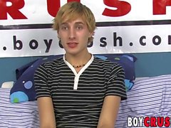 Blond twink dildo fucking himself during solo masturbation