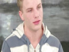 Cute blonde guy does a gaycasting