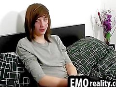 Beautiful and young emo teen is shy but undresses