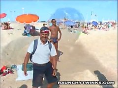 Two Horny Twinks Fucking On The Beach