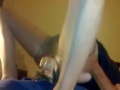 On My Back Taking A Big Dildo In The Ass Fucking