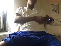 Jerkin a bbc that is teenager no cum