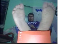 Straight guys feet on webcam #145