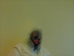 Hooded, bound, gagged begging Mistress Suzy