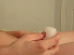 Twink strokes and cums with Tenga Egg (Clicky)