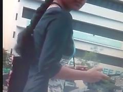 Indian Girl Boob Press in Public