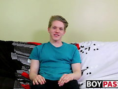 Blond twink with fat ass interviewed and dicked down raw