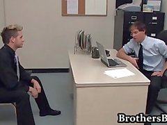 Brad fucking and wanking in the office part1
