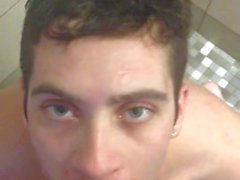 Cumming on a buddy's face in the gym bathroom