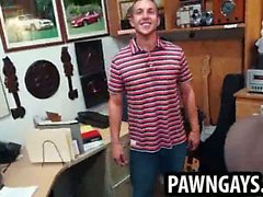 Horny stud gets naked for more money the pawn shop