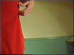 posing in red dress