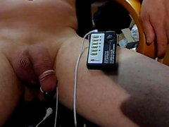 2 electrostim cock peehole zoom cum ejac POV