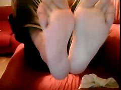 Straight guys feet on webcam #605