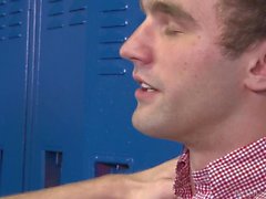 Cock Virgins Facial In College Locker Room