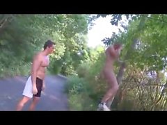 Monkey Boy Strips in Public Dare