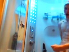 Cute Russian with big cock in shower