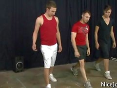 Dance training session turns into gay sex part1