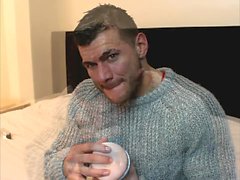 moist asshole fleshlight plunged by muscle hunk