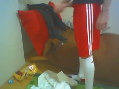 Turkish boy Baris - jerking in football uniform
