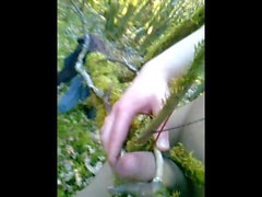 Me masturbation and cum in forest and near road compilation