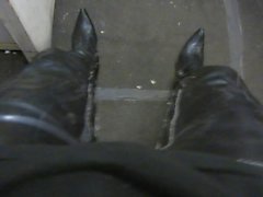 Listen to those metal stiletto heeled crotch boots