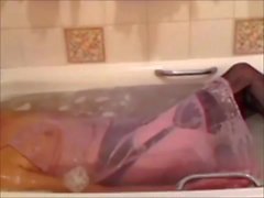pink marks & spencer slip in the bath.