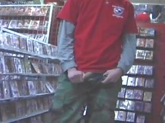 Young Man Jerking Off In A Gay Video Store Room