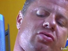 Hot gay athlete Adam Hart masturbating