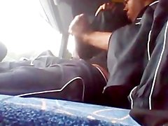 webcam bus ride jacking & cummin a big dick