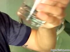 Gays Kaleb Scott and Jeremiah Johnson drink pee and ass fuck