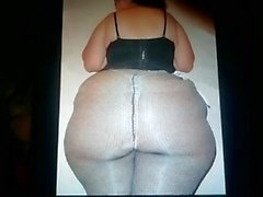 Hot Cum Tribute on this Big Bubble Round BBW Lady Butt