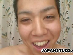 Japanese dude is jacking off his cock