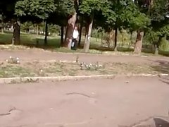 Man wanking in the Park