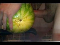young man fucks watermelon