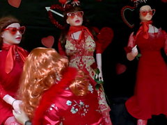 sissy Valentines Day cosplay with 3 blow up dolls part 1