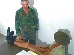 Drill sergeant cock sucked in his office