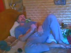 Str8 daddy bedroom wank on cam