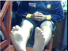 Straight guys feet on webcam #546